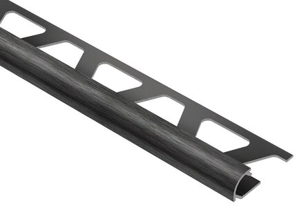 RONDEC BULLNOSE TRIM 3/8" ALUM BRUSH BLACK