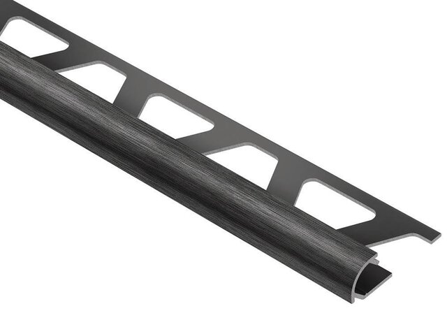 RONDEC BULLNOSE TRIM 3/8" ALUM BRUSH BLACK