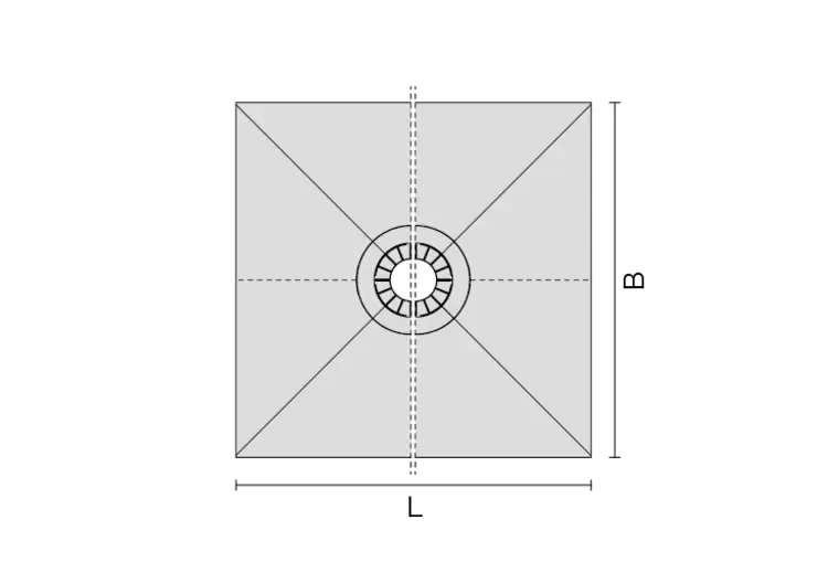 Rysunek przekrojowy KERDI-SHOWER-T 2