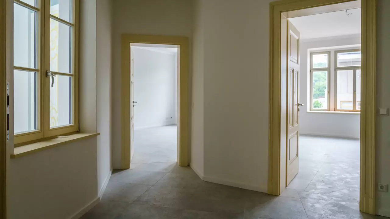 Vista de una de las viviendas casi terminadas