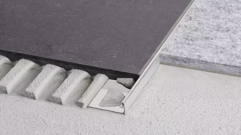 Schl&uuml;ter-SCHIENE-ES edge protection profile in stainless steel