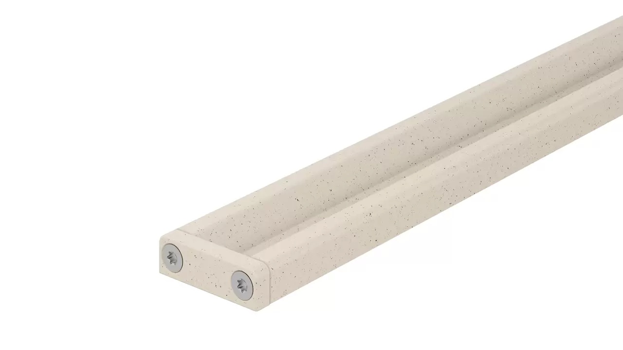 Perfil de drenaje Schl&uuml;ter-KERDI-LINE-VARIO COVE de aluminio texturizado en marfil TSI