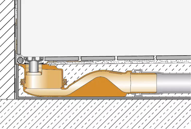 Schl&uuml;ter-Systems KERDI-LINE-VARIO heeft een zelfreinigend effect door de hoge stroomsnelheid