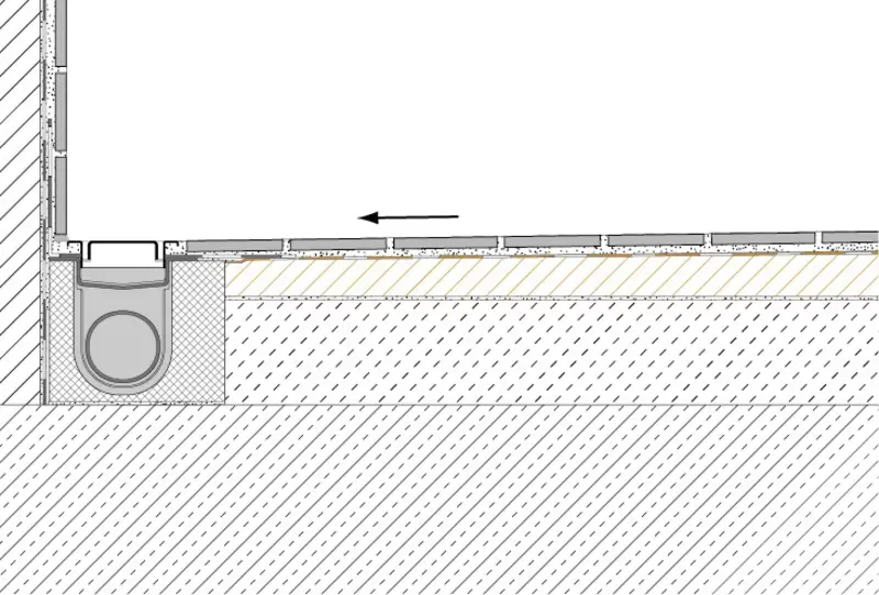 Genomskärningsritning KERDI-SHOWER-LTS 1