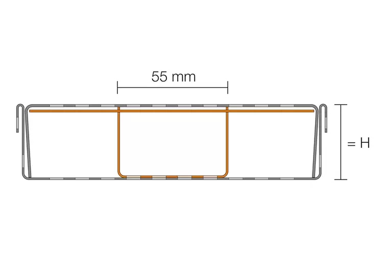 Cross-section drawing TROBA-LINE-TL 2
