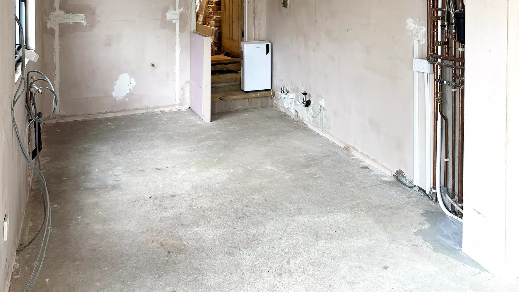 The concrete foundations pre-installation