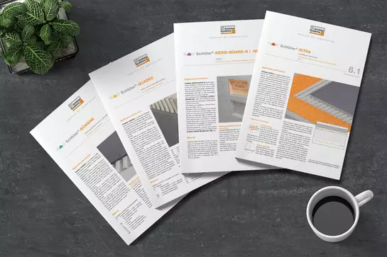 Fichas t&eacute;cnicas e informaci&oacute;n t&eacute;cnica de productos de Schl&uuml;ter-Systems.