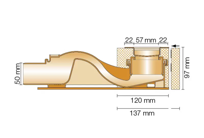 Genomskärningsritning KERDI-LINE-F 2
