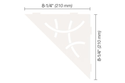 SHELF ESTANTE ESQ TRIANG CURVE BLANCO MATE