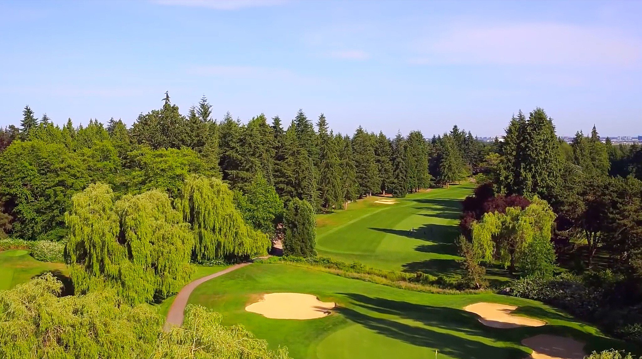 Une vue aérienne du parcours du Shaughnessy Golf & Country Club.