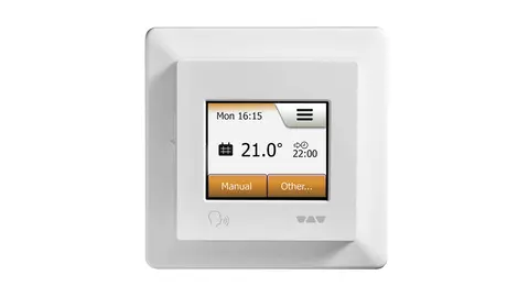All-in-one-thermostaat in wit.
