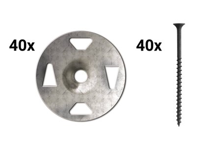 KERDI-BOARD VIS 1-5/8" (40) + RONDELLES (40)