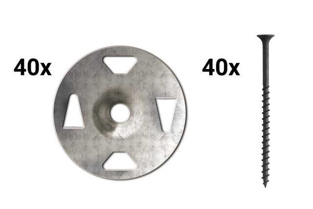 KERDI-BOARD VIS 1-5/8" (40) + RONDELLES (40)