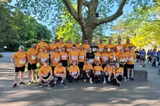 Teamfoto vor einem Firmenlauf