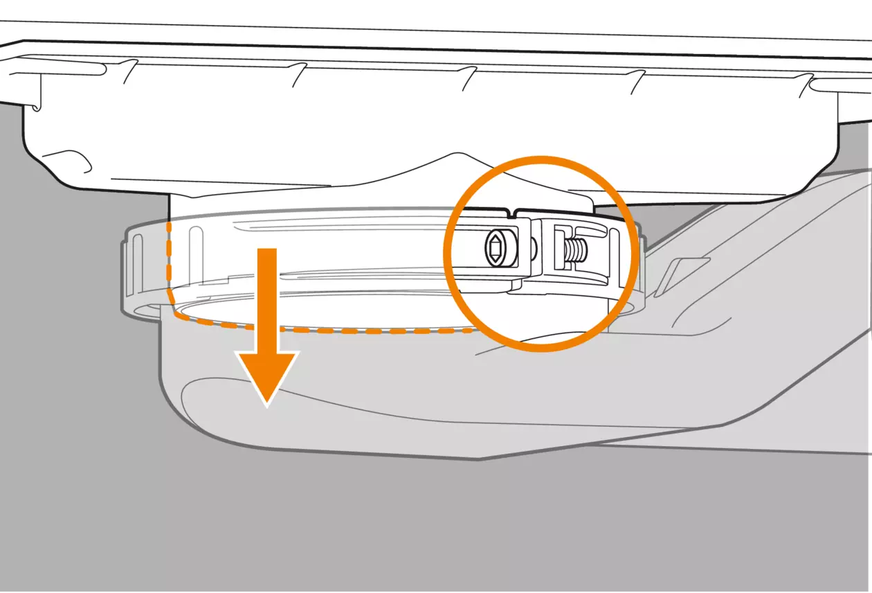 Schl&uuml;ter-Systems Kerdi-Line-Vario-H-avloppsadapter med integrerad Schl&uuml;ter-KERDI-FLEX-manschett