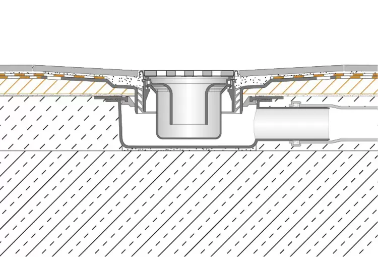 Rysunek przekrojowy KERDI-SHOWER-TT 1
