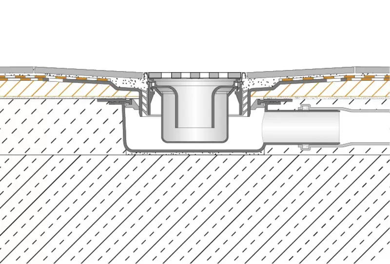 Genomskärningsritning KERDI-SHOWER-T 1