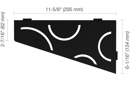 SHELF QUADRILAT CORNER CURVE MATTE BLACK