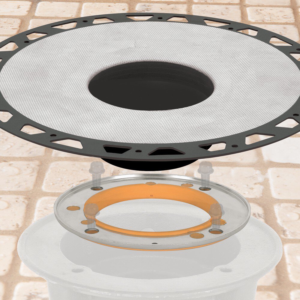 Un kit KERDI-DRAIN-A-Adaptor, servant de lien vers la page des instructions d'installation.