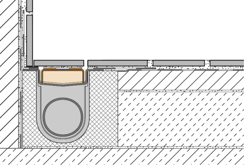 Genomskärningsritning KERDI-LINE-D 1