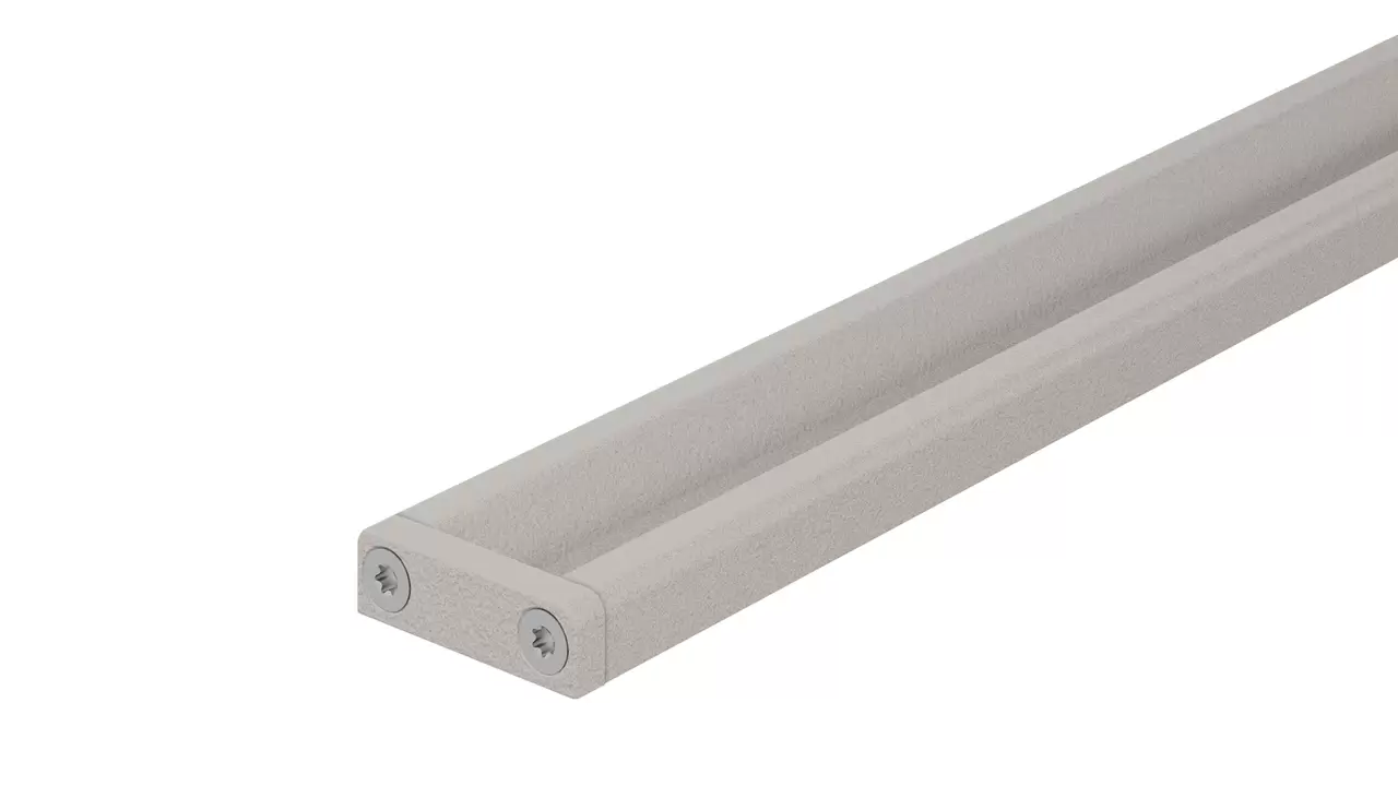 Perfil de drenaje Schl&uuml;ter-KERDI-LINE-VARIO COVE de aluminio texturizado en gris beige TSBG
