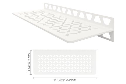 SHELF ESTANTE DE PARED RECTANG FLORAL BLANCO MATE
