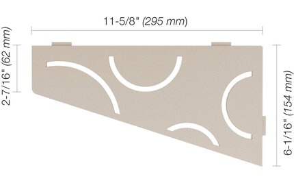 SHELF ESTANTE ESQ CUADRILAT CURVE CREMA