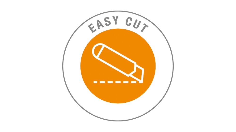 Kerek, narancss&aacute;rga ikon Easycut felirattal