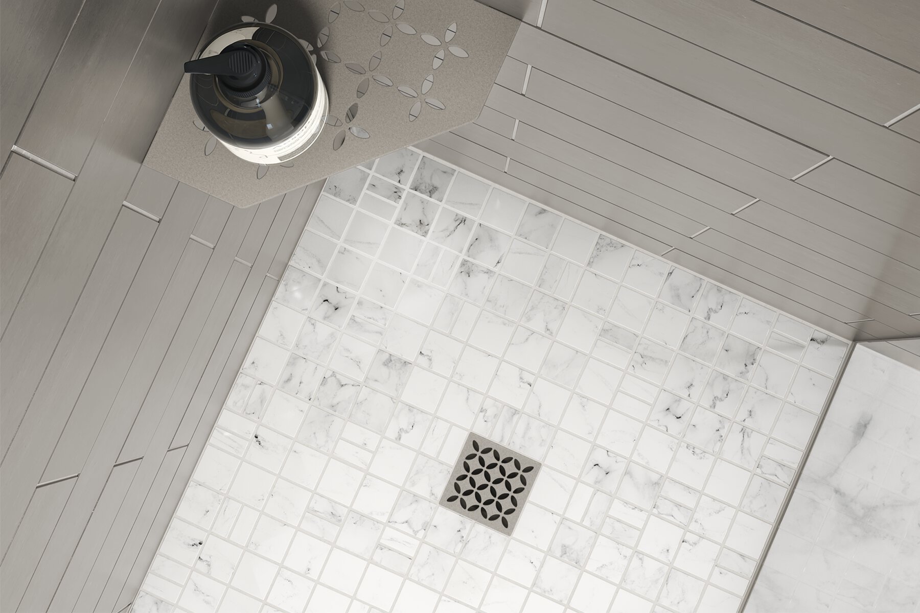 showers_ambience_closeup_kerdidrain_shelf_floral_b_stonegrey.tif