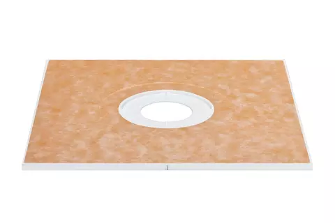 Vue du receveur avec pente Schl&uuml;ter-KERDI-SHOWER-T pour le drainage ponctuel centralis&eacute;.