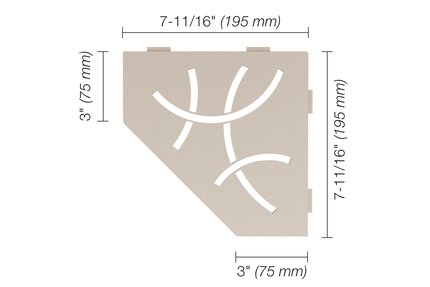 SHELF ESTANTE ESQ PENTAGON CURVE CREMA